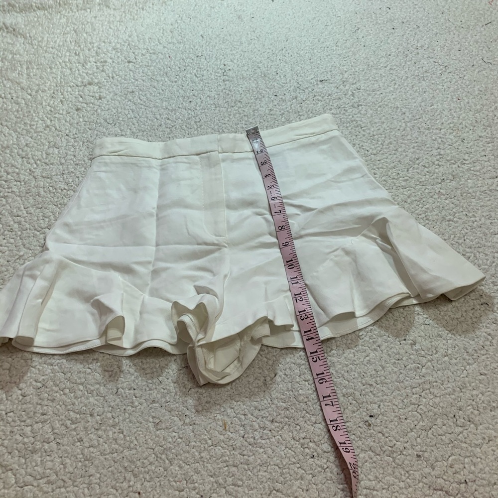 Sandro Paris white ruffled high rise shorts 40 - Picture 3 of 7